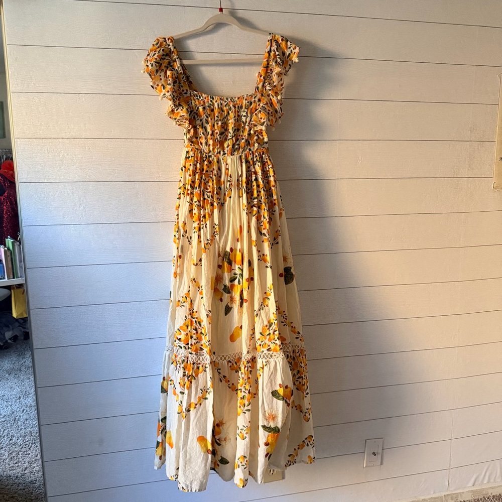 Farm Rio Cashew Crossed Back Dress Medium - Picture 8 of 10